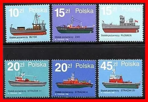 Polen 1988 Feuerwehr Schiffe MNH Transport