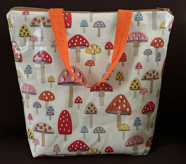 HANDMADE OILCLOTH THERMAL Lined Lunch Cool Bag Cath Kidston Mushroom Toadstool 12.99 PicClick UK