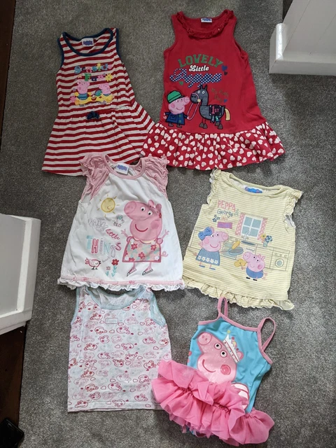 Girls Peppa Pig Summer Clothes Bundle Size 2-3 Years Tops Dress Swimsuit Next