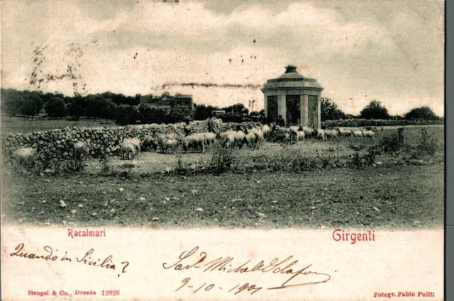 Agrigento Girgenti Racalmari , pascolo Pecore F. piccolo  spedita