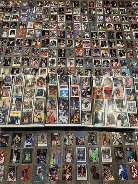 HUGE LOT 300 BASKETBALL CARDS MICHAEL JORDAN SHAQ NBA STARS 80s 90s RC ROOKIES!