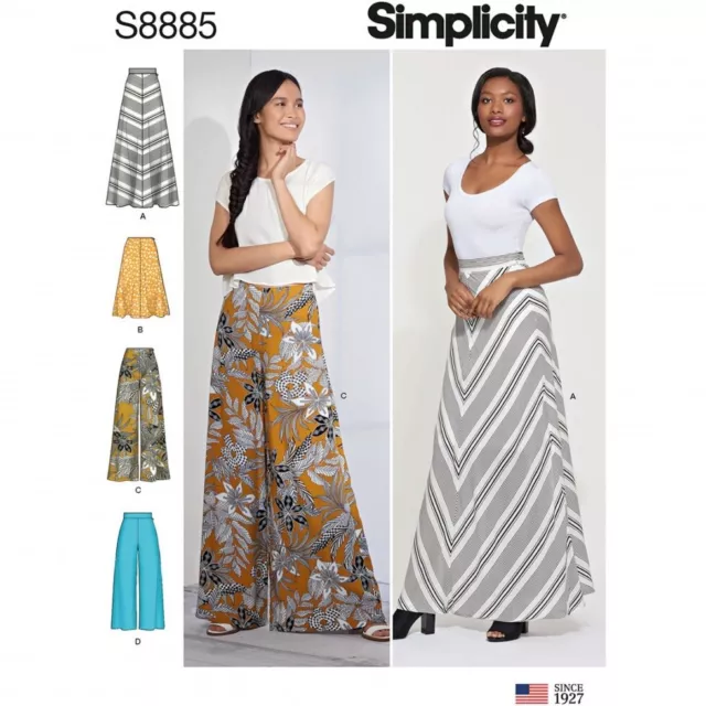 Simplicity Sewing Pattern 8885 Skirts, Trousers R5 (14-16-18-20-22)