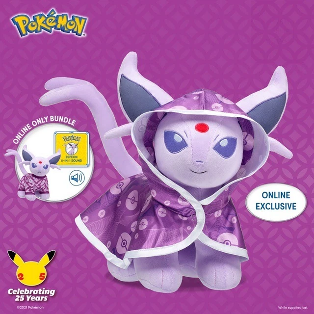 Build A Bear Espeon BNWT with sound, cape, and sleeper Pokemon Eeveelution RARE
