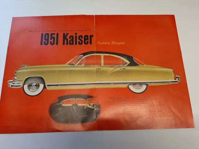 Kaiser Automobile 1951 2 Page Print Ad