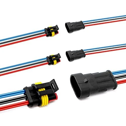 16AWG 3 Pin Plug Waterproof Connector Male and Female Way Auto Electrical Wire