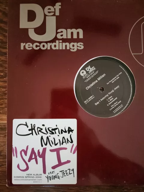 Christina Milian - “Say I” Feat. Young Jeezy (12” Vinyl Record) 2006 2