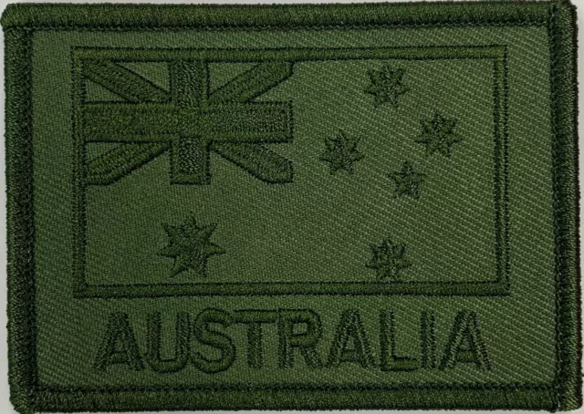 Olive Drab Subdued Australia Flag Patch hook & loop backing. FREE POST✔📩