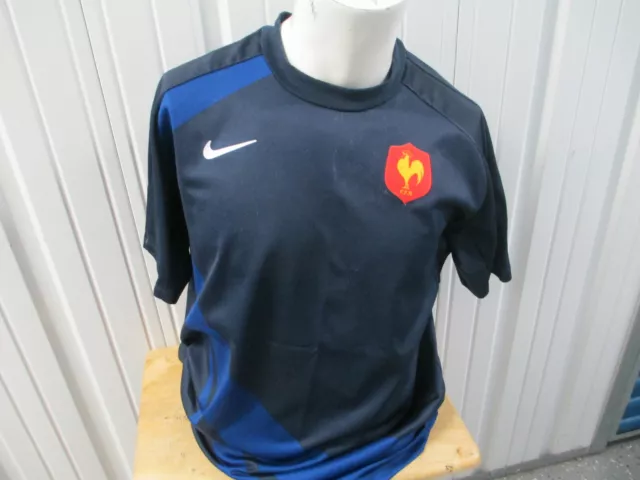 VINTAGE NIKE FRANCE FFR RUGbY NATIONAL TEAM XL BLUE SEWN JERSEY PRE-OWNED