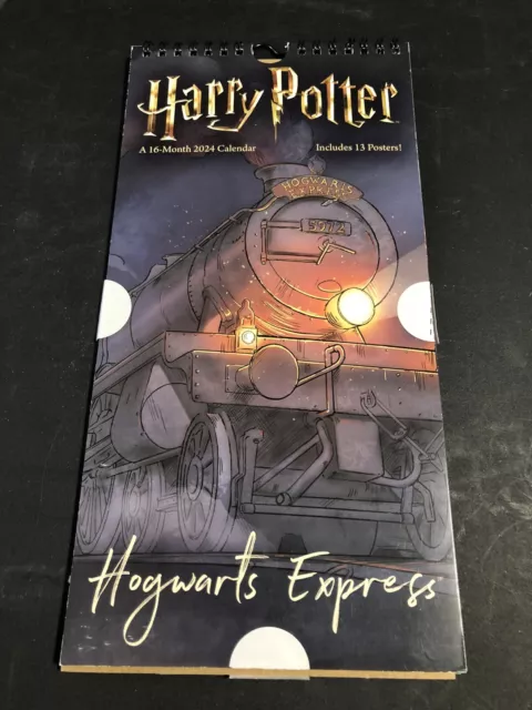 2024 Harry Potter Hogwarts Express A16 Month 2024 Wall Calendar 12"x6" NEW