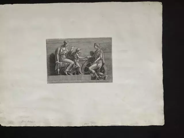 Adamo Scultori (1530-1587) Engraving After Giulio Romano 19th Century Restrike