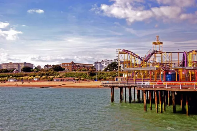 Clacton On Sea Pier And Beach Essex UK Photograph Picture Print