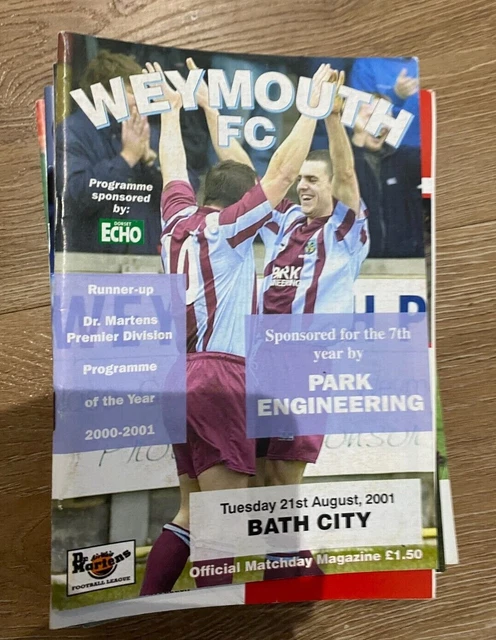 WEYMOUTH V BATH City - Dr Martens League - 21/8/2001 £1.99 - PicClick UK