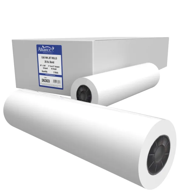24'' x 150' Rolls - 20 lb Blue Tinted/Colored Bond Plotter Paper on 2