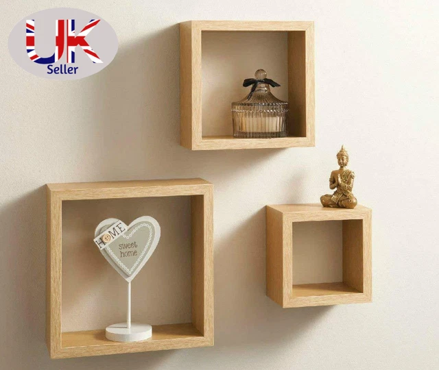 Cali Wall Floating Cube Box Shelf Set of 3 Walls Storage Shelves Shelving Unit