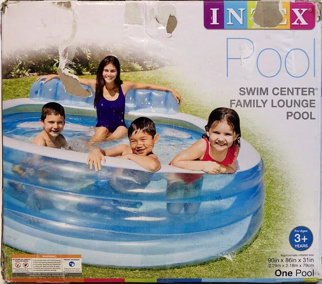INTEX SWIM CENTER Inflatable Family Lounge Pool 90" X 86" X 31" for