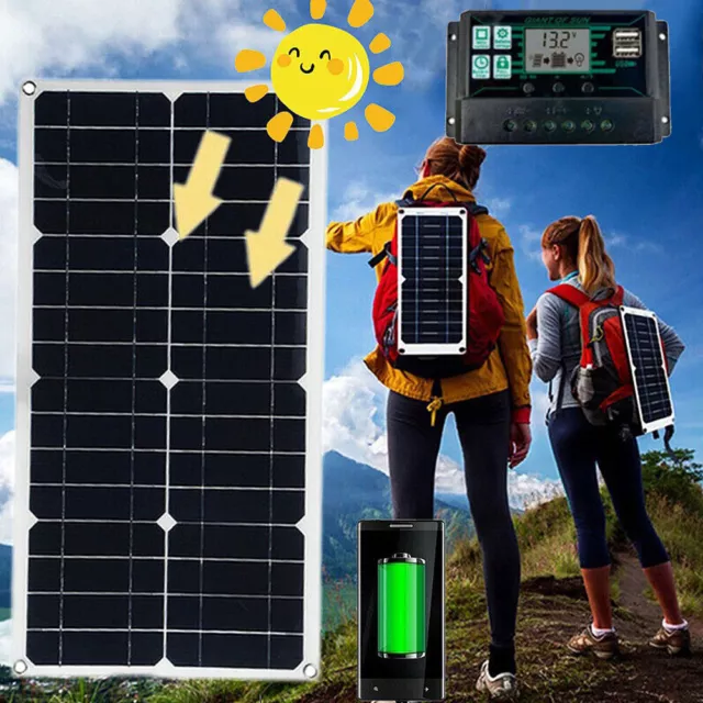 800W 12V Solar Panel Charging Kit Flexible Caravan Charger w/30A LCD Controller