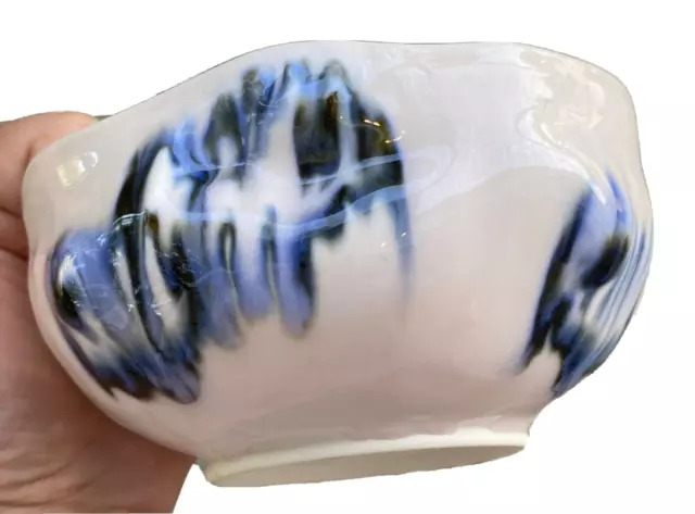 Hand Thrown Asymmetrical Studio Art Pottery Bowl, Signed - Taylor (Glenda?)
