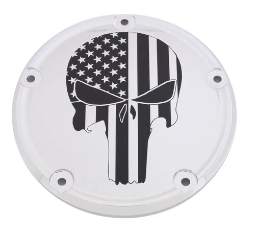 Chrome Punisher Derby Cover Custom Engraving PATR22-67