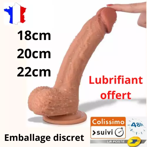 Sextoy Gode ventouse tres realiste 18cm 20cm 22cm Godemichet Dildo doux souple