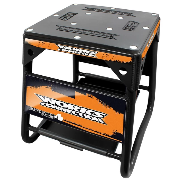 Works Connection Factory 4 Stand Black w/Orange Decals Motorcycle Dirt Bike MX