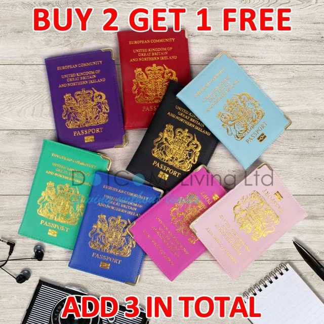 New UK Passport Holder Protector Cover Wallet PU Leather United Kingdom EU