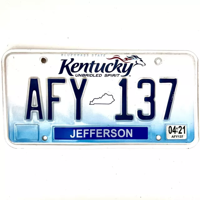 2021 United States Kentucky Jefferson County Passenger License Plate AFY 137