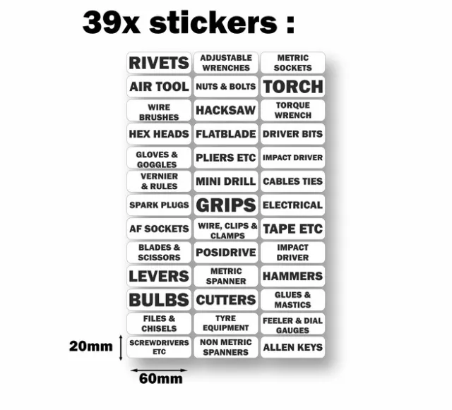 sticker decal vinyl toolbox sticker label workshop garage tool chest