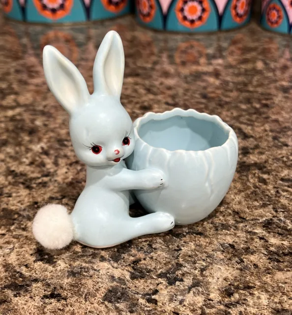 Vintage Bunny / Rabbit Figurine - Fur on Tail and Head - Ucagco