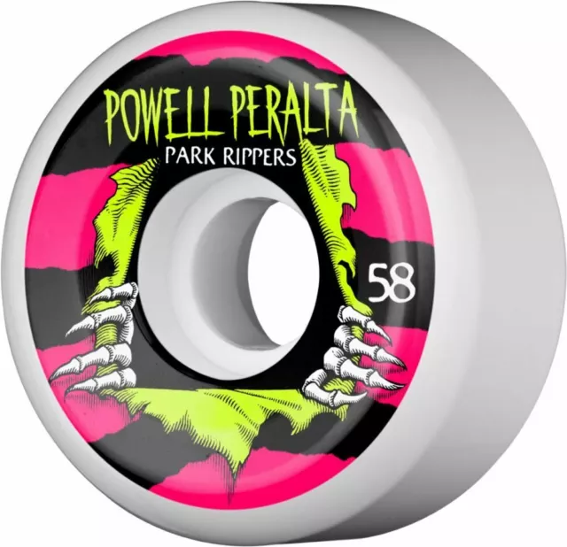 Powell Peralta Wheels Park Ripper 2 Park Formula  White 58mm Skateboard Wheels