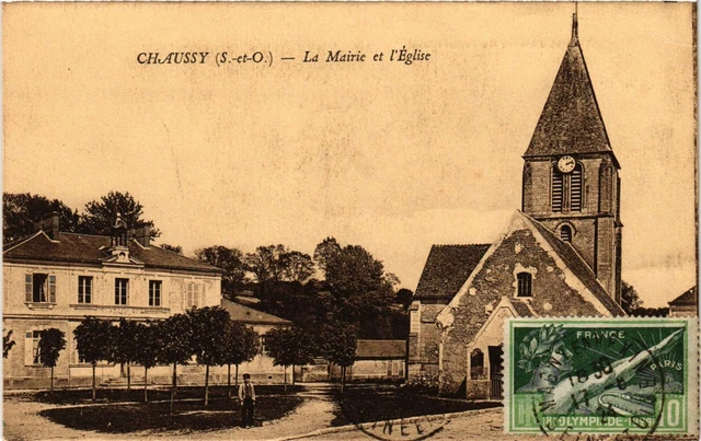 CPA Chaussy (S.et-O.) - The Town Hall and the Church (290300)