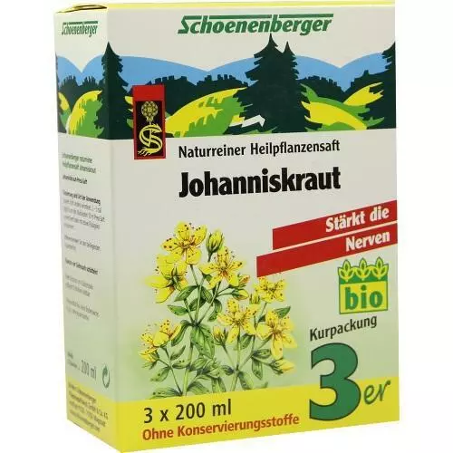 JOHANNISKRAUT SAFT Schoenenberger Heilpfl.Säfte 3X200 ml PZN 699879