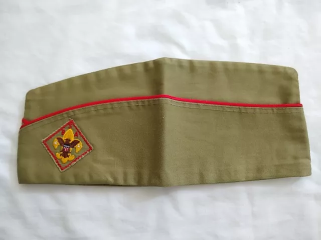 Vintage Official XL BSA Boy Scouts of America Garrison Hat Cap Green 7-1/4 7-1/2