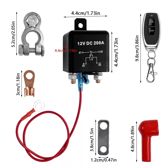 Interruttore Di Scollegamento Batteria Remoto 12V, Con Doppio Telecomando, DC12V