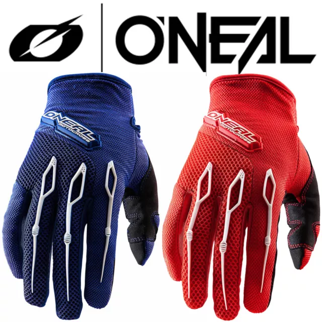 Uomo Oneal Element Motocross MX Moto Enduro Guanti BMX MTB Blu Rosso Nero