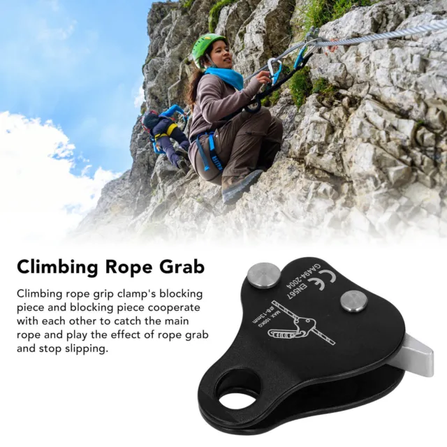 New Climbing Rope Grab Aluminum Alloy Self Locking 8‑13mm Climbing Rope Grab Sto