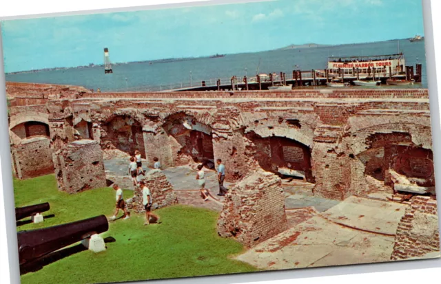Military~Charleston South Carolina~Fort Sumter Natl Monument~Vintage Postcard