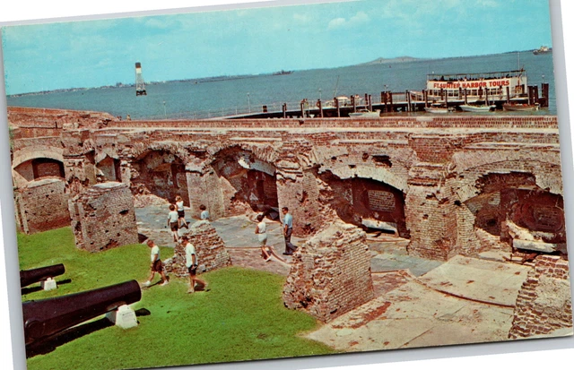 Military~Charleston South Carolina~Fort Sumter Natl Monument~Vintage Postcard