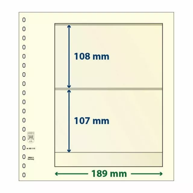 Feuille neutre Lindner-T à 2 bandes. (802 215)