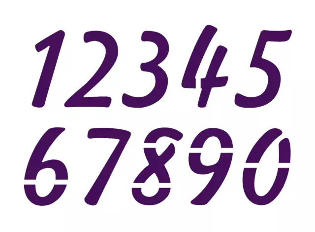 Plantilla de números SCRIPT ITALIC - Hoja de plástico para casa dirección de fuente de 2 pulgadas S906-810