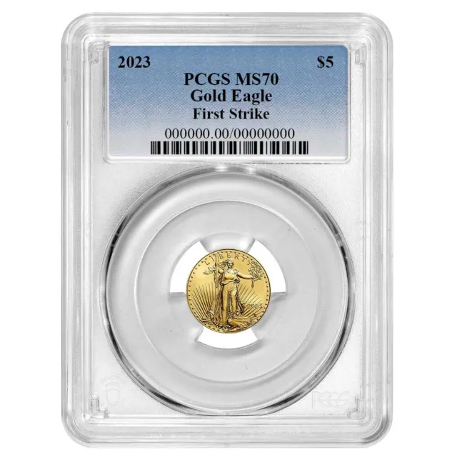 2023 $5 American Gold Eagle 1/10 oz PCGS MS70 FS Blue Label