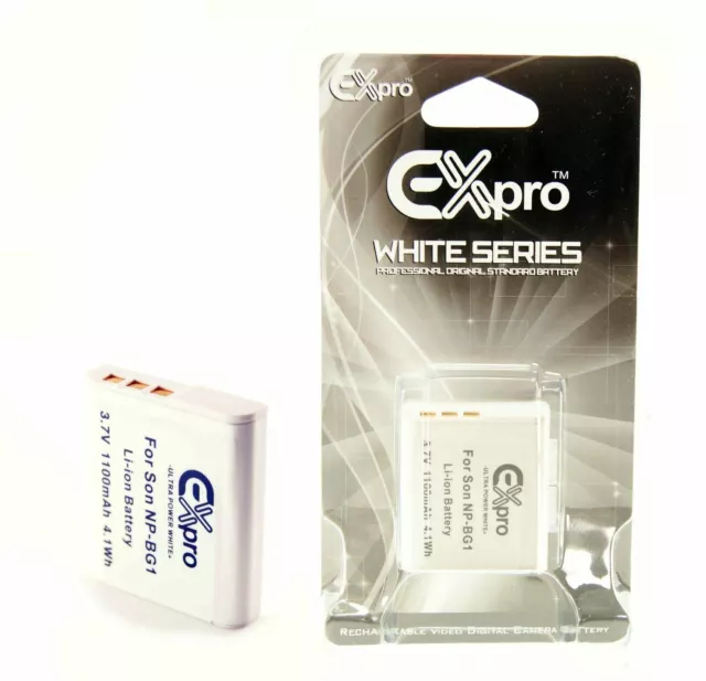 Ex-Pro® White batterie NP-BG1 NP-FG1 for Sony DSC-HX9V DSC-HX10V DSC-N1 N2