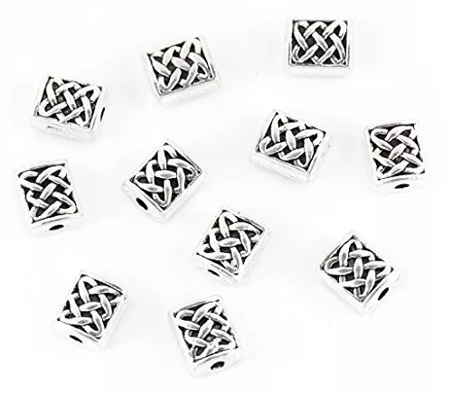 20 x Celtic Knot Spacer Beads Charm Jewellery Making Bracelet Tibetan Silver