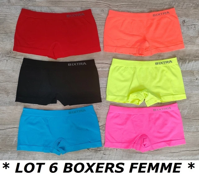 LOT 6 BOXERS SHORTY FEMME FILLE SLIP CULOTTE TANGA * Taille S / M ou L / XL *