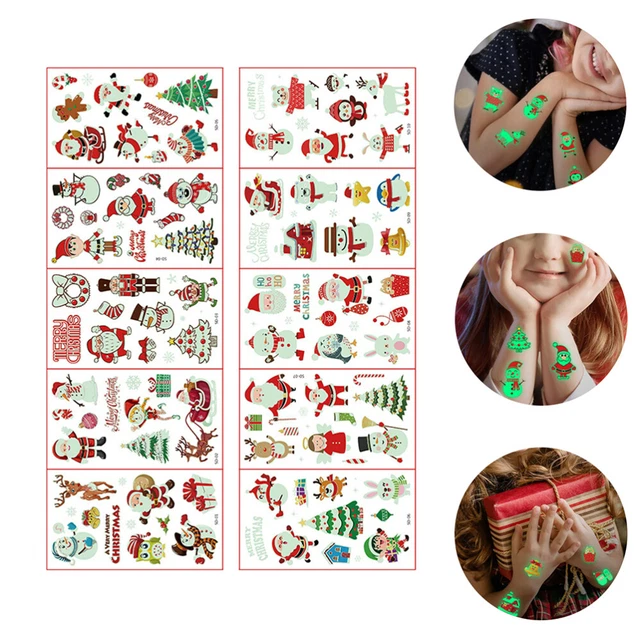 20 Blätter Weihnachten Partyzubehör Weihnachten Hirsch-Tattoos Aufkleber