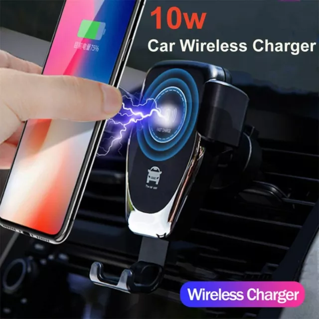 Car Fast Wireless Charger 10W Gravity Mount Air Vent Holder For Samsung Mobil