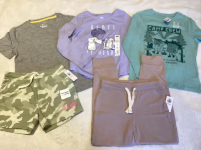 girls size 5T camoflauge shorts tshirts Joggers NWT Huge Lot Play Clothes Camp