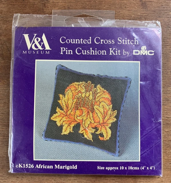 V&A K1526 AFRICAN Marigold William Morris Pin Cushion Cross Stitch Kit