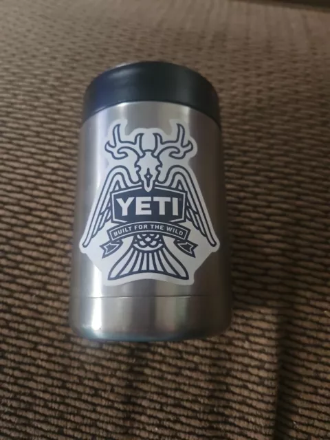 YETI  RAMBLER Silver Colster 12 oz. Can Beer Soda Cooler Koozie STAINLESS STEEL