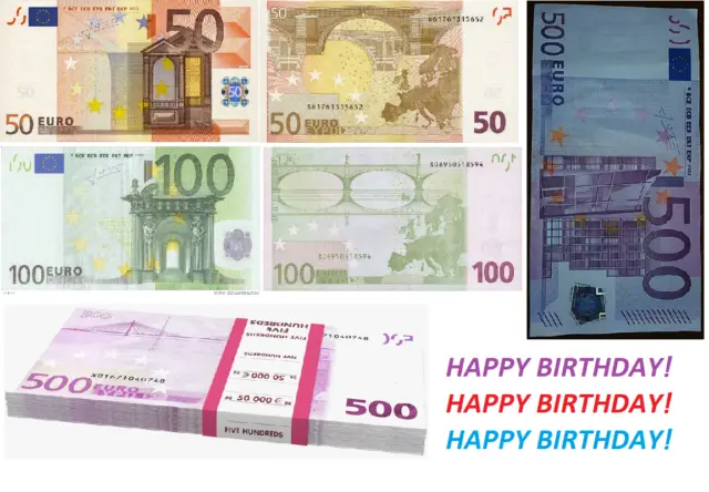 Edible money cake topper edible notes 50 euro 100 euro 500 euro sugar notes