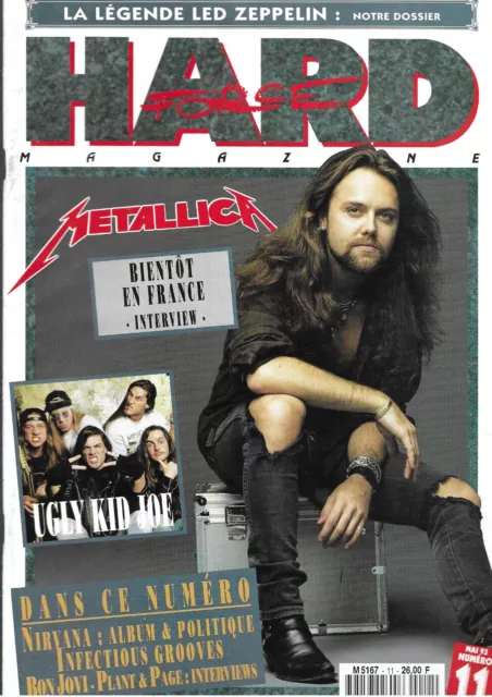 Revue: Hard Force Magazine NF n° 11 Metallica Ugly Kid Joe Page Plant Nirvana